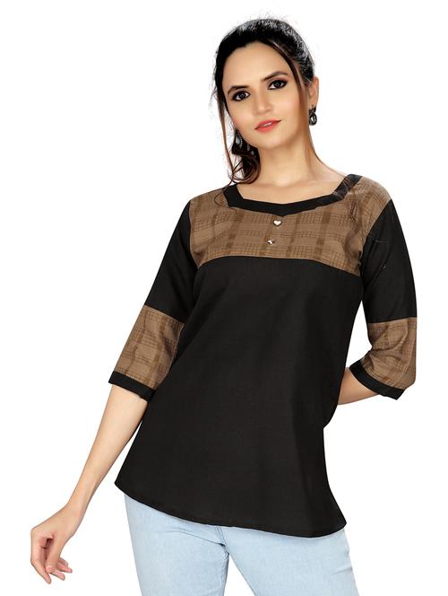black viscose regular top - 20008372 - Very Small Image - 1