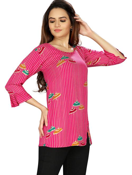 pink viscose regular top - 20008375 - Very Small Image - 1
