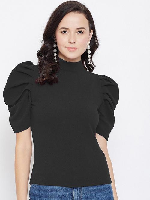 black lycra blend regular top - 20008496 - Very Small Image - 1