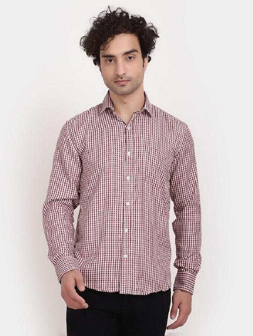 red checkered printed casual shirt - 20009289 - Very Small Image - 1