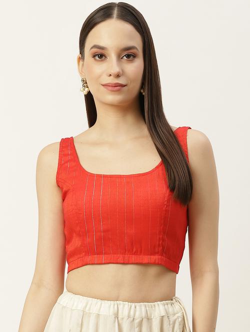 women red square neck blouse - 20009539 - Very Small Image - 1