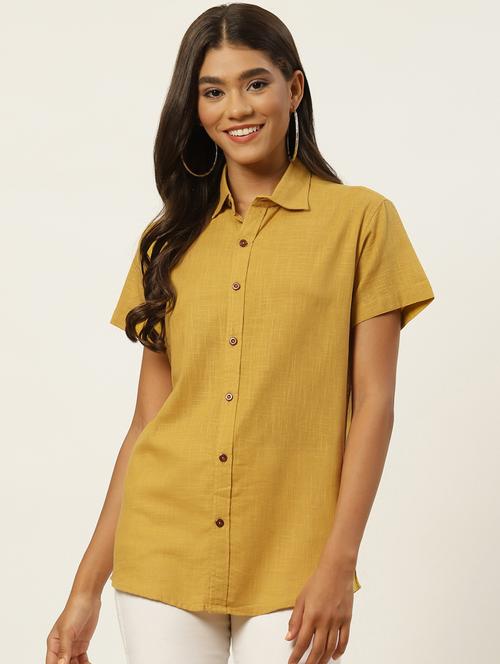 women solid relaxed fit shirt - 20009611 - Very Small Image - 1