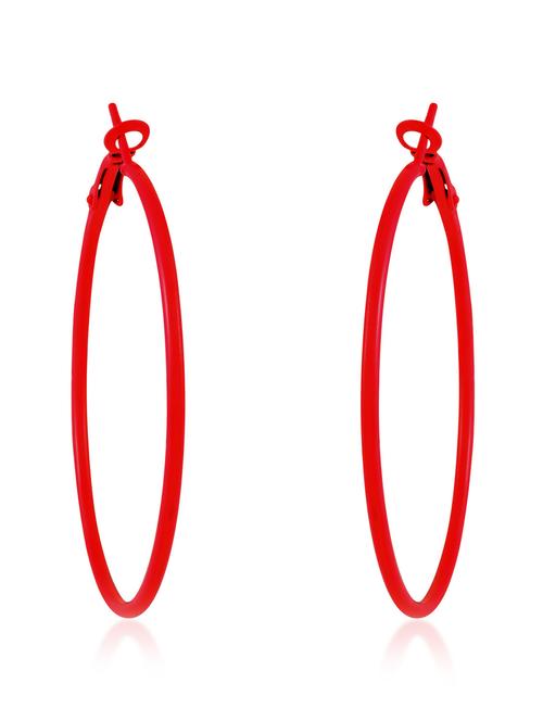 red brass hoop earring - 20009895 - Very Small Image - 1