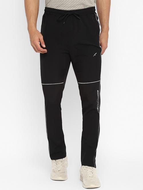 mid rise solid full length track pant - 20010207 - Very Small Image - 1