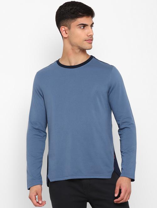 round neck color block regular t-shirt - 20010256 - Very Small Image - 1