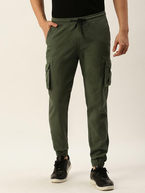 green cotton joggers - 20010598 - Very Small Image - 1