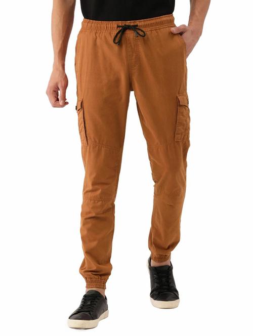 brown cotton joggers - 20010604 - Very Small Image - 1
