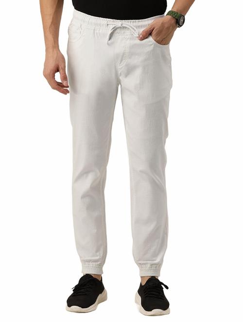 white cotton joggers - 20010618 - Very Small Image - 1