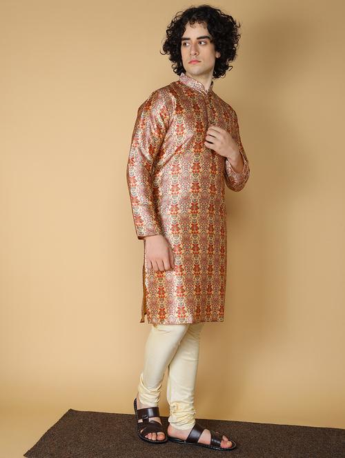 men's silk blend long kurta - 20011807 - Very Small Image - 1