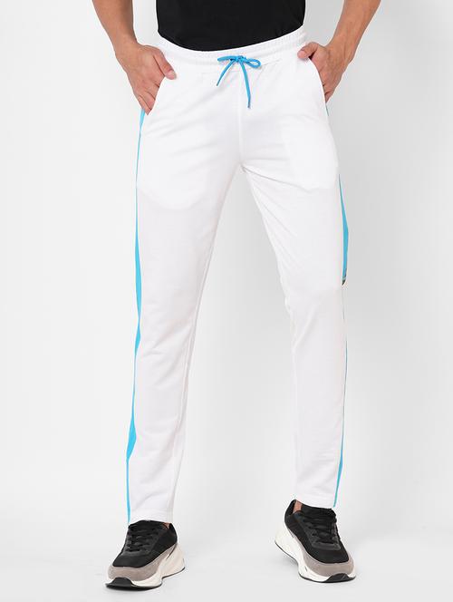 white color block cotton track pant - 20012011 - Very Small Image - 1