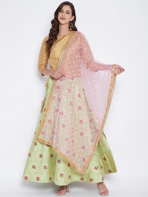 pink net dupatta - 20012069 - Very Small Image - 1