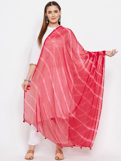 red chiffon dupatta - 20012134 - Very Small Image - 1