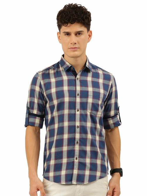 mens checks casual shirt - 20014195 - Very Small Image - 1
