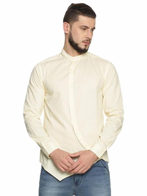 yellow cotton casual shirt - 20014243 - Very Small Image - 1