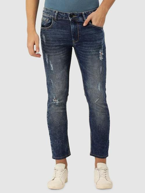 mens skinny fit distressed jeans - 20014293 - Very Small Image - 1