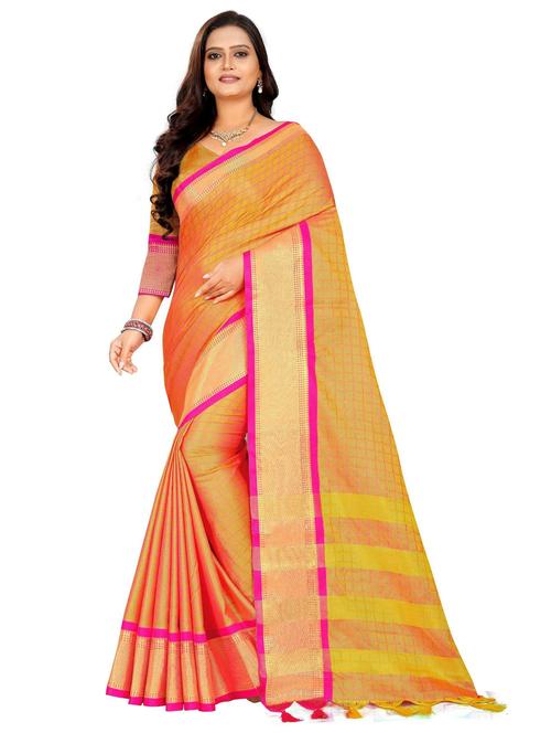 women's self design yellow colored saree - 20014513 - Very Small Image - 1