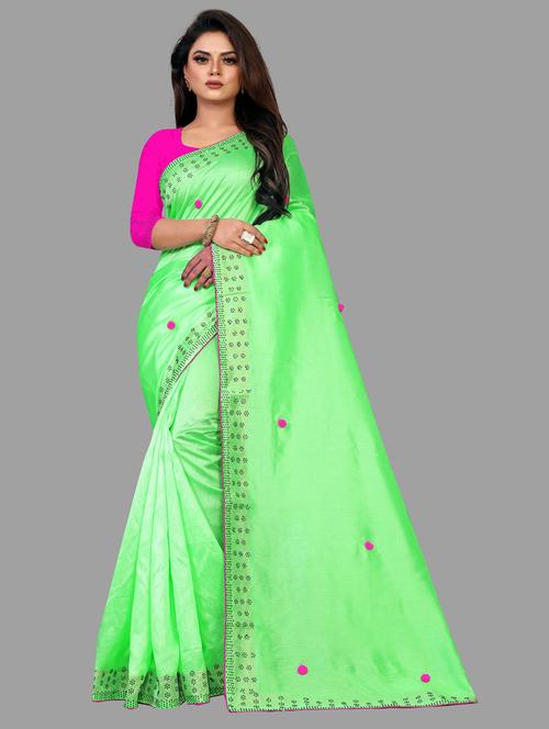 women's bordered green colored saree - 20014592 - Very Small Image - 1