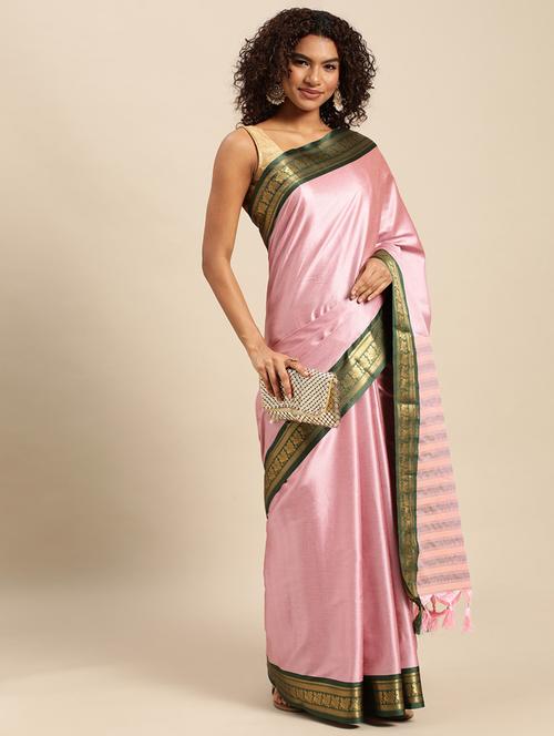women's self design pink colored saree - 20014645 - Very Small Image - 1