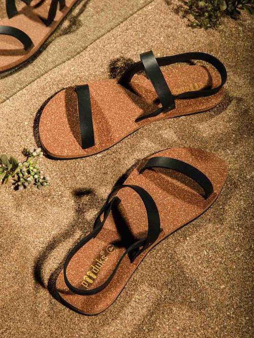 brown rubber slip on sandals - 20015828 - Very Small Image - 1