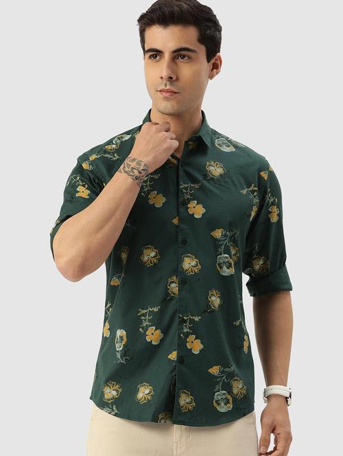 green cotton casual shirt - 20015852 - Very Small Image - 1