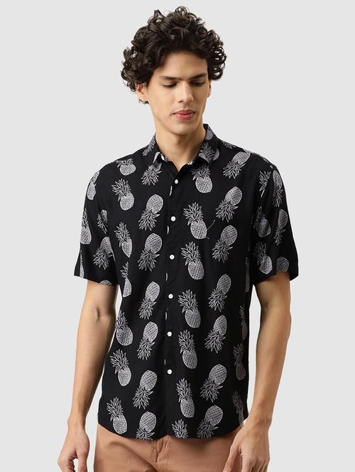 black rayon casual shirt - 20015879 - Very Small Image - 1