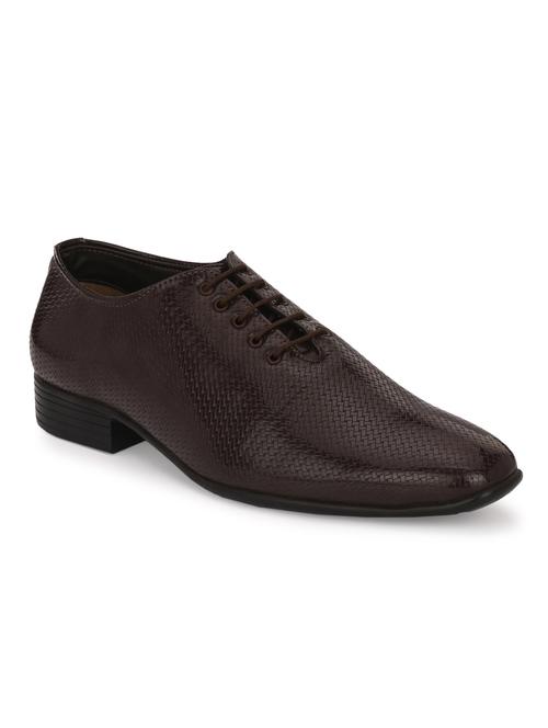 men brown synthetic leather oxford formal shoes - 20017602 - Very Small Image - 1