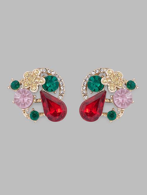 multi colored alloy studs earring - 20017732 - Very Small Image - 1