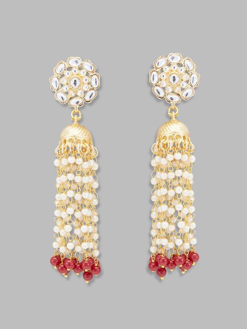 gold alloy jhumka earring - 20017738 - Very Small Image - 1