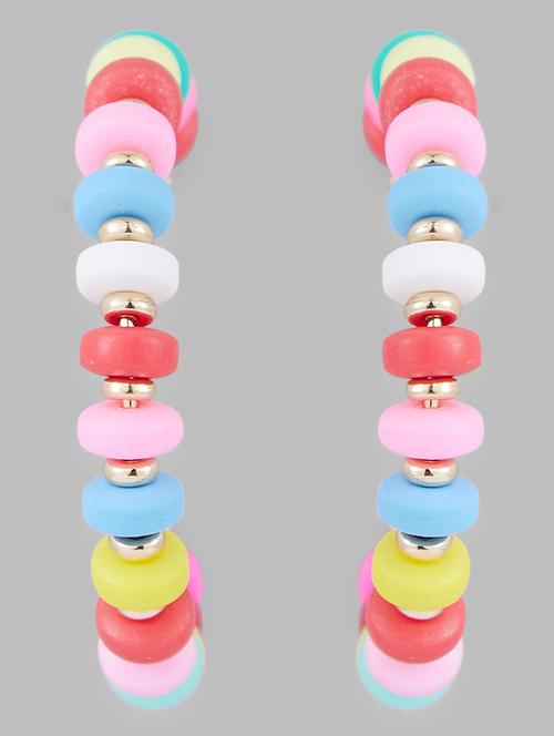 multi colored alloy hoop earring - 20017769 - Very Small Image - 1