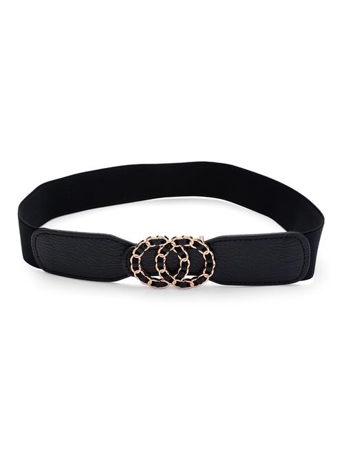 globus women black solid wide fashion belt - 20017776 - Very Small Image - 1