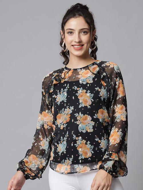 floral printed regular top - 20017806 - Very Small Image - 1