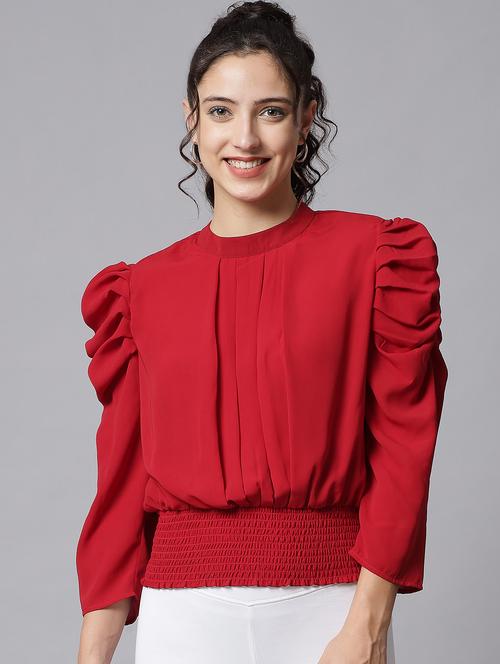 high neck solid regular top - 20017808 - Very Small Image - 1