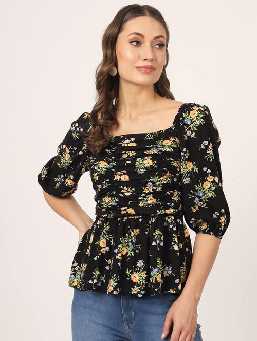 black rayon regular top - 20017883 - Very Small Image - 1