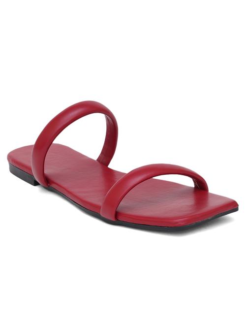 red leatherette slip on sandals - 20018135 - Very Small Image - 1
