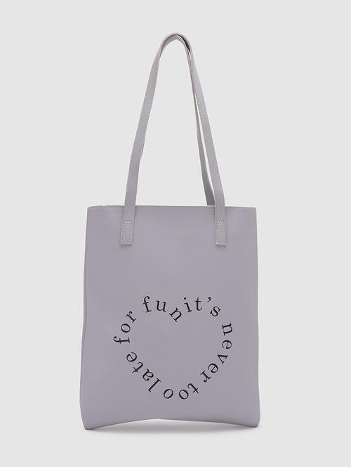 grey pu regular tote - 20018759 - Very Small Image - 1