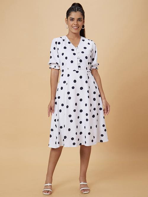 women white cotton a-line dress - 20019090 - Very Small Image - 1