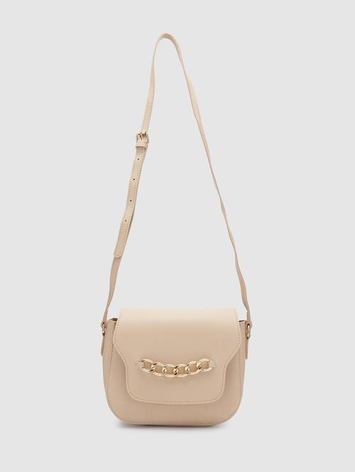 beige leatherette (pu) handbag - 20019120 - Very Small Image - 1