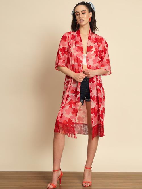 pink polyester shrug - 20020013 - Very Small Image - 1