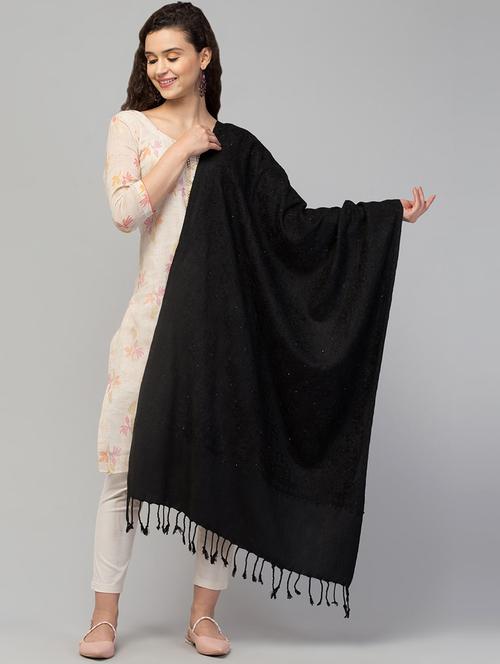 tweedle self design women shawl - 20020191 - Very Small Image - 1