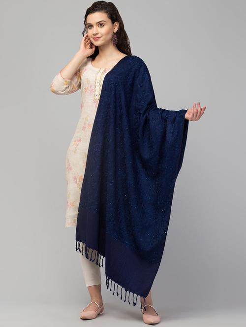 tweedle self design women shawl - 20020193 - Very Small Image - 1