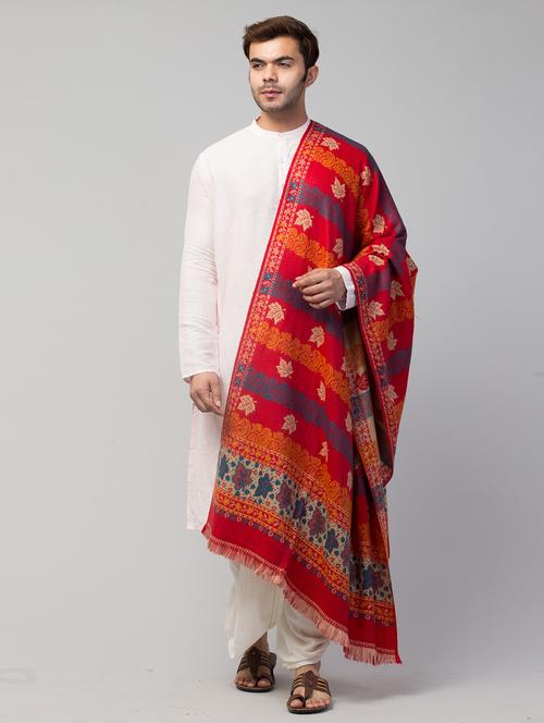 tweedle self design men shawl - 20020255 - Very Small Image - 1