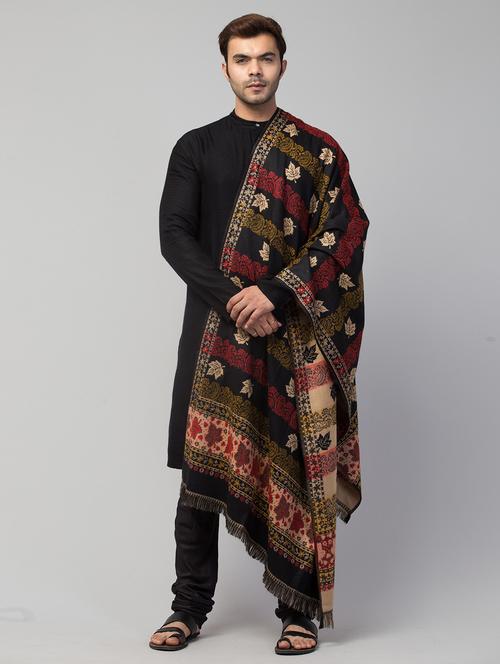 tweedle self design men shawl - 20020256 - Very Small Image - 1