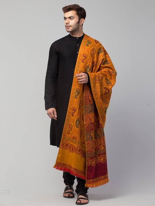 tweedle self design men shawl - 20020261 - Very Small Image - 1