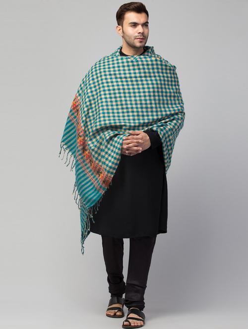 tweedle self design men shawl - 20020264 - Very Small Image - 1