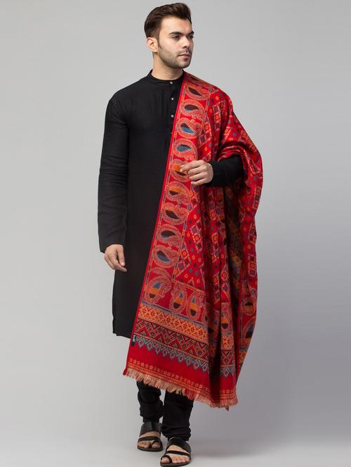 tweedle self design men shawl - 20020272 - Very Small Image - 1