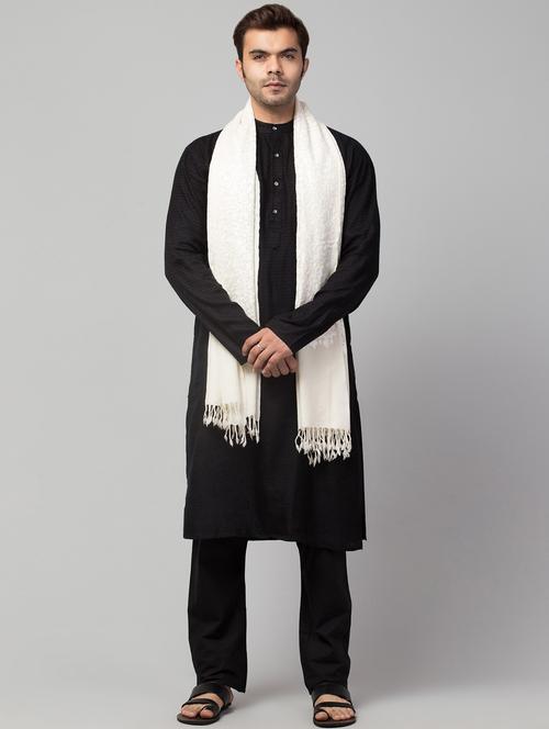 tweedle self design men shawl - 20020278 - Very Small Image - 1
