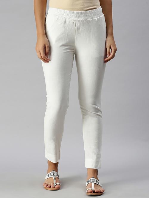 mid rise solid flat front trouser - 20020300 - Very Small Image - 1