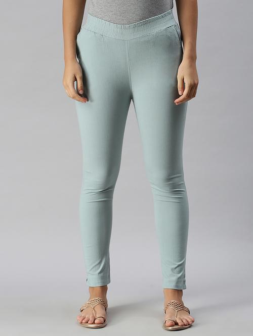 mid rise solid flat front trouser - 20020315 - Very Small Image - 1