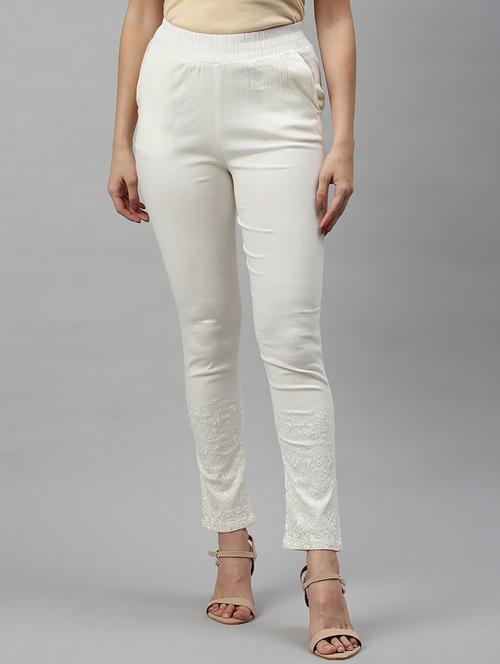 mid rise solid flat front trouser - 20020332 - Very Small Image - 1