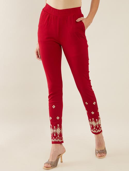 mid rise solid flat front trouser - 20020339 - Very Small Image - 1